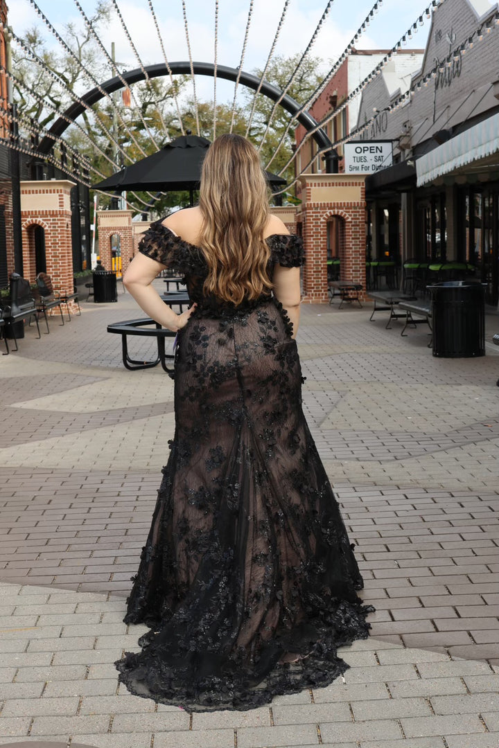 Maceline 3D Applique Floral Gown-Formal Gowns-17 young dress-Shop with Bloom West Boutique, Women's Fashion Boutique, Located in Houma, Louisiana