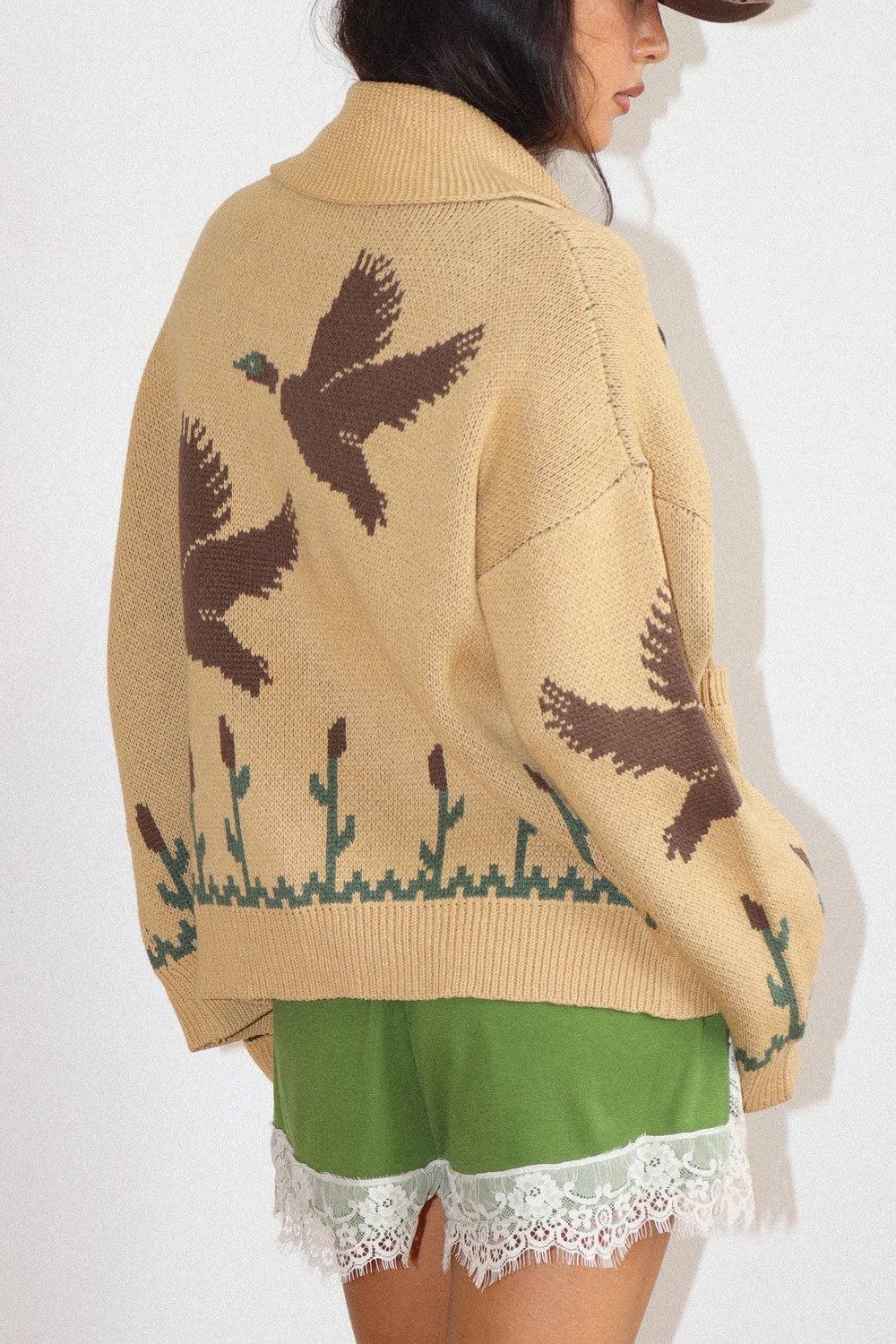Desert Bird Knit Zip Cardigan-Bailey Rose-Shop with Bloom West Boutique, Women's Fashion Boutique, Located in Houma, Louisiana