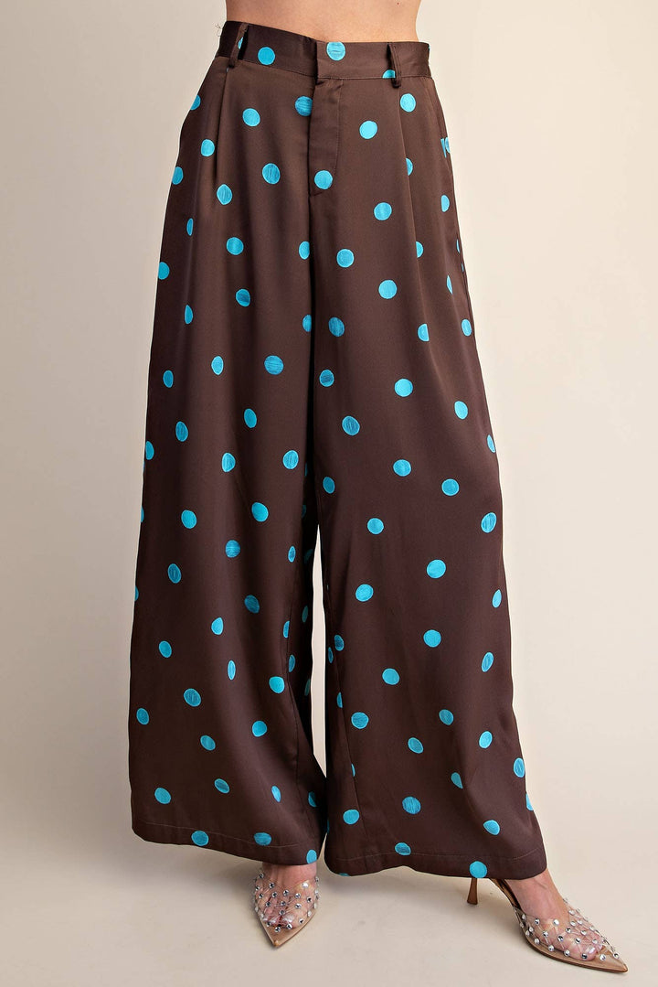 Tailored Wide Polka Dot High Waist Pants-Glam-Shop with Bloom West Boutique, Women&