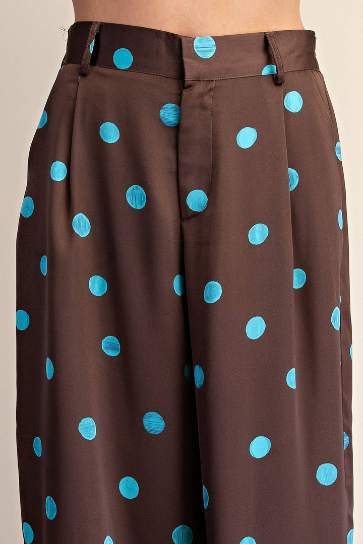 Tailored Wide Polka Dot High Waist Pants-Glam-Shop with Bloom West Boutique, Women&