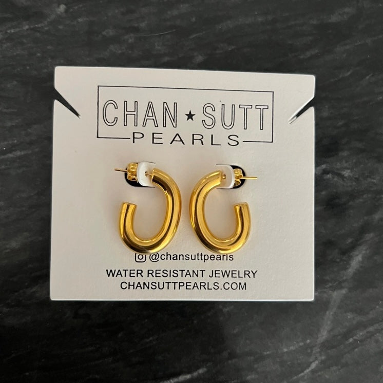 SMALL OVAL HOOPS-Earring-Chansuttpearls-Shop with Bloom West Boutique, Women's Fashion Boutique, Located in Houma, Louisiana