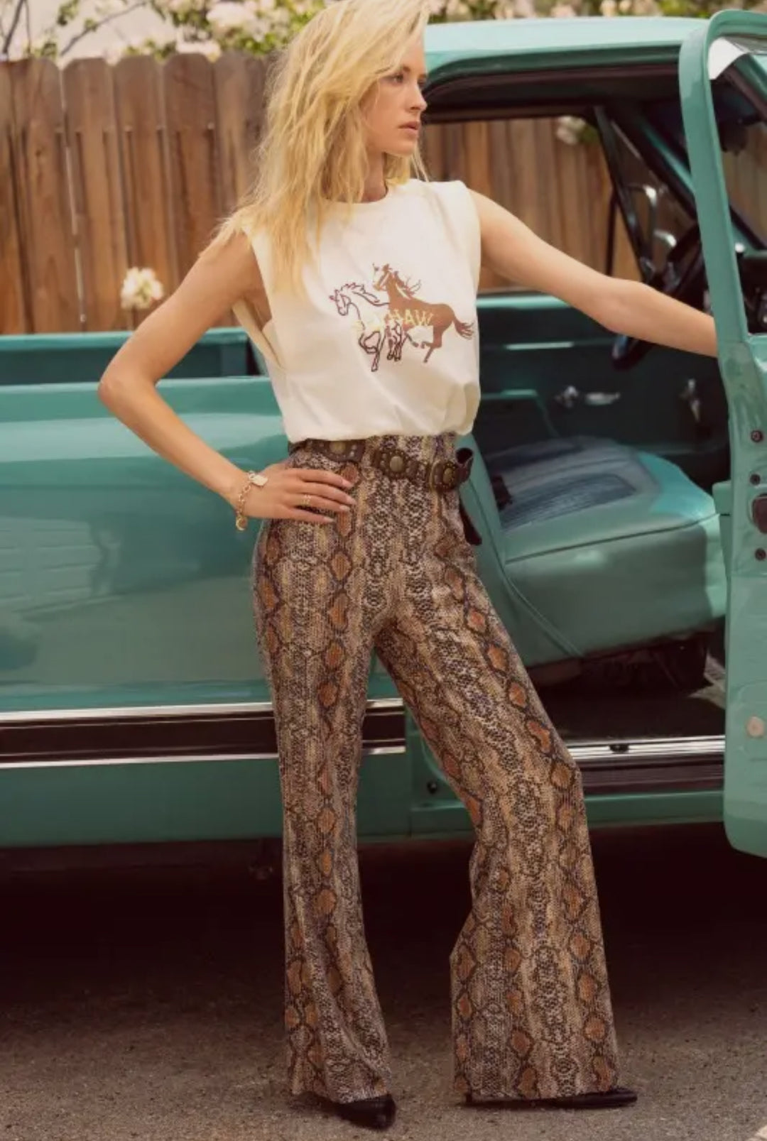 Bronzed Boa Python Pants-Pants-skies are blue-Shop with Bloom West Boutique, Women's Fashion Boutique, Located in Houma, Louisiana
