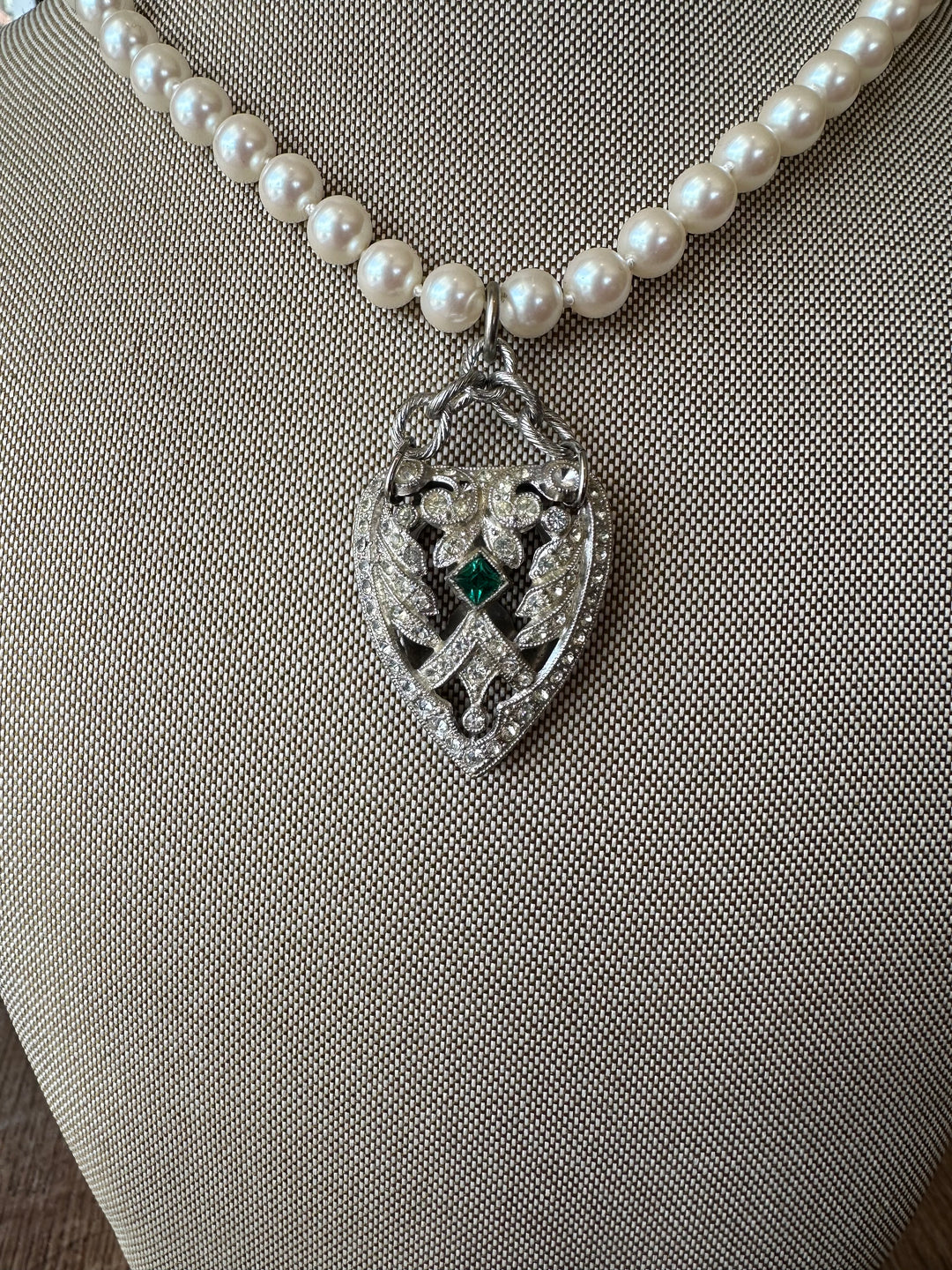 Erin Knight Vintage Pearls With Vintage Fur Clip Necklace-Necklaces-Erin Knight Designs-Shop with Bloom West Boutique, Women's Fashion Boutique, Located in Houma, Louisiana