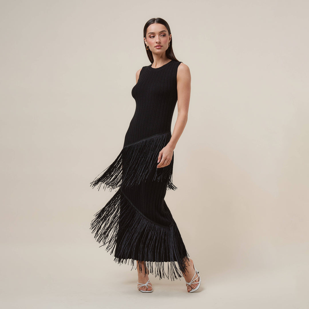 AD3366 Asymmetric fringe maxi dress-Able-Shop with Bloom West Boutique, Women&