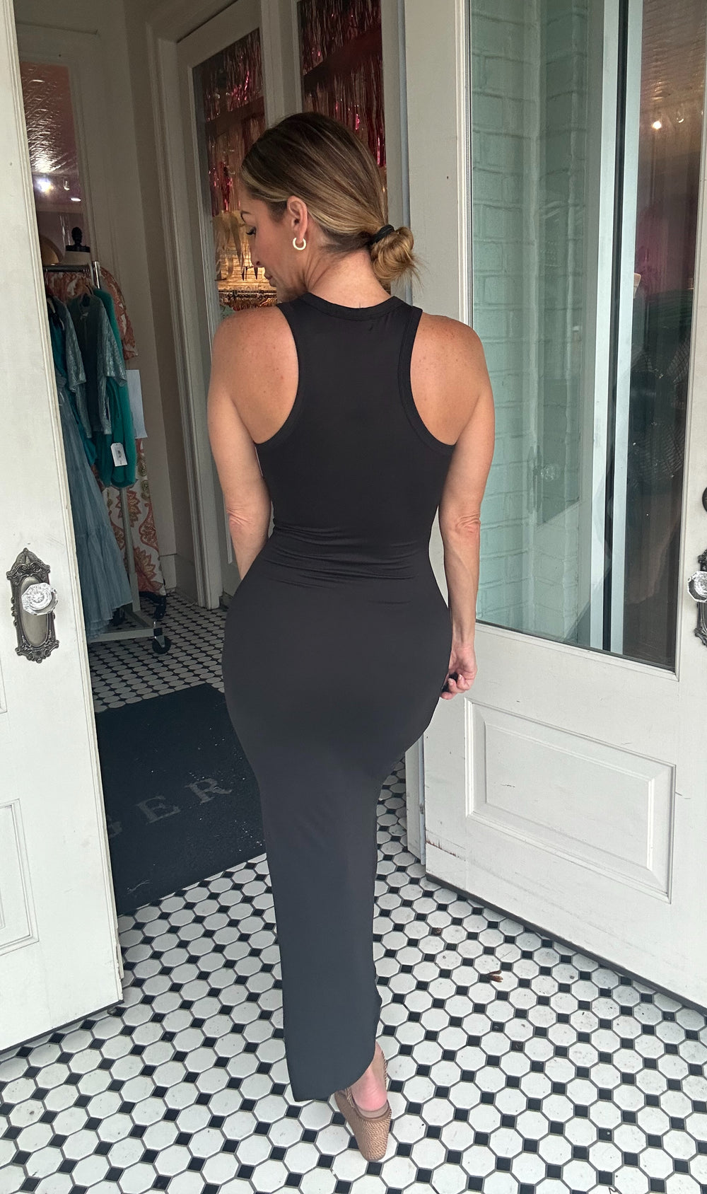 Elle Full Length Racer back Dress-Midi Dresses-Popular 21-Shop with Bloom West Boutique, Women's Fashion Boutique, Located in Houma, Louisiana