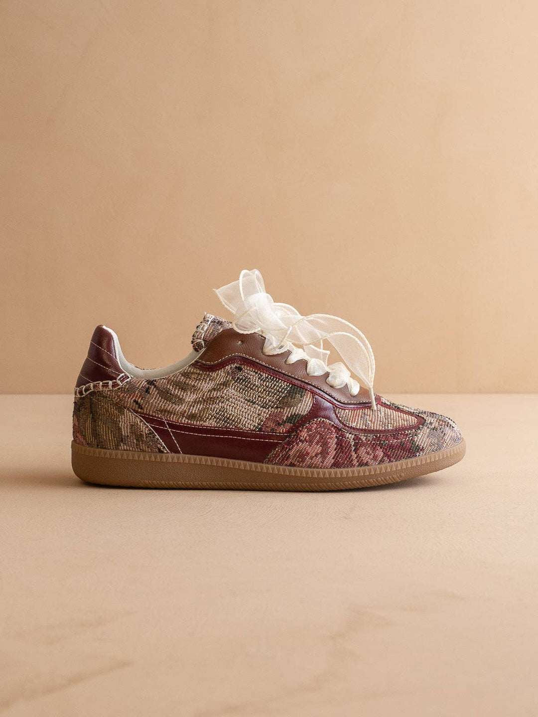 The Dalia | Mauve Tapestry Lace Up Sneaker Preorder-Boots-OASIS SOCIETY-Shop with Bloom West Boutique, Women's Fashion Boutique, Located in Houma, Louisiana