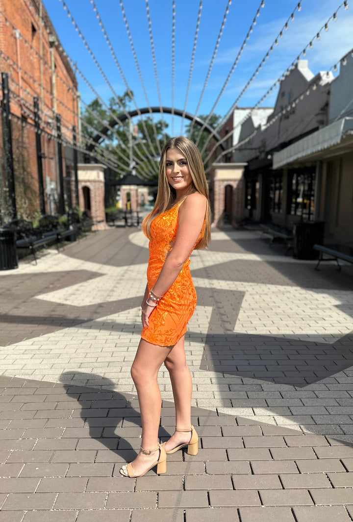 Juliette Sequin Side Mesh Dress-Semi Formal Dresses-Noxanabel-Shop with Bloom West Boutique, Women's Fashion Boutique, Located in Houma, Louisiana