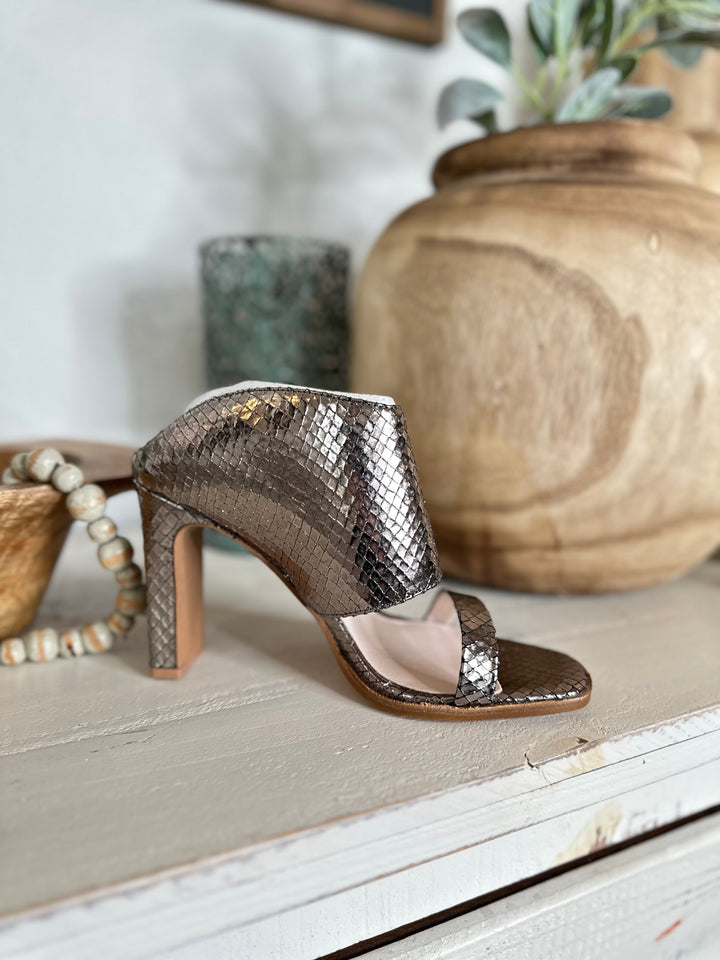 Linx Slide Heel-Pewter-Heels-42 gold-Shop with Bloom West Boutique, Women's Fashion Boutique, Located in Houma, Louisiana