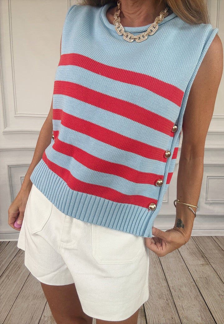 Regatta Rouge Knit Vest PREORDER-Sweater vest-Entro-Shop with Bloom West Boutique, Women&