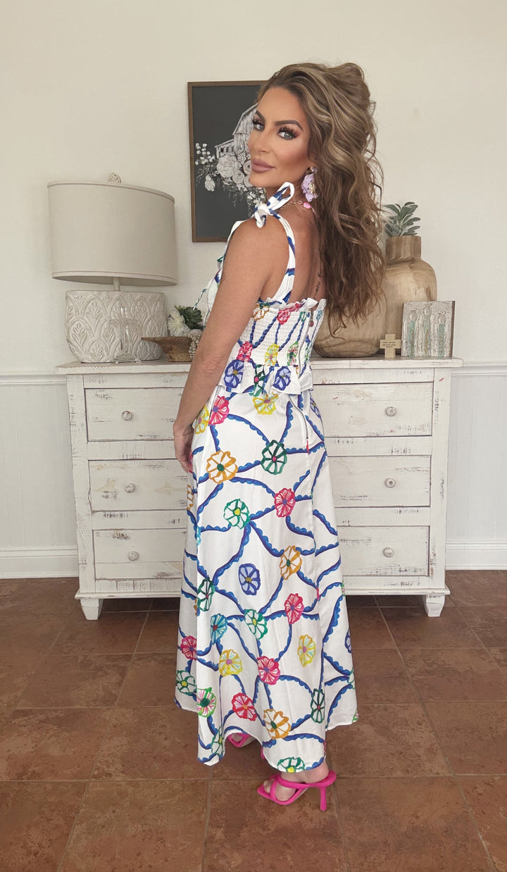 CELIA B TURPAN BLUE DRESS-Midi Dresses-Celia B-Shop with Bloom West Boutique, Women's Fashion Boutique, Located in Houma, Louisiana