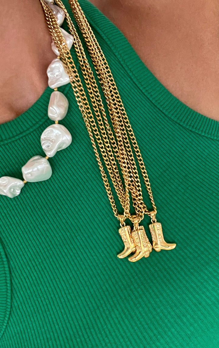 COWGIRL BOOT NECKLACE-Necklace-Chansuttpearls-Shop with Bloom West Boutique, Women&