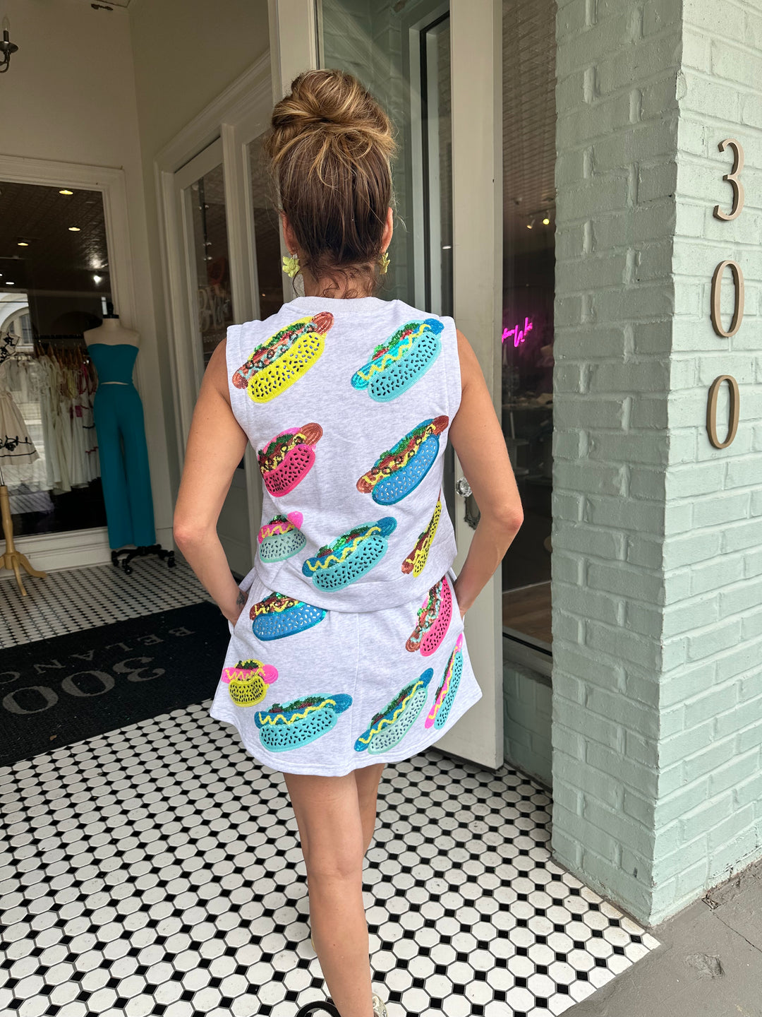 Queen of Sparkles Grey Hotdog Tank-Sleeveless-Queen Of Sparkles-Shop with Bloom West Boutique, Women's Fashion Boutique, Located in Houma, Louisiana