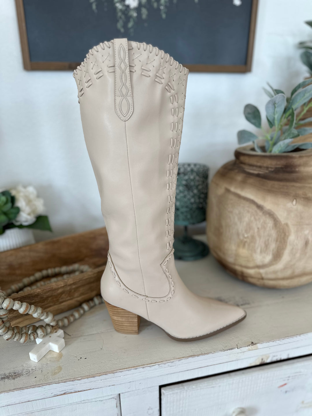 Lacey Beige Boots-Boots-Miracle miles-Shop with Bloom West Boutique, Women's Fashion Boutique, Located in Houma, Louisiana