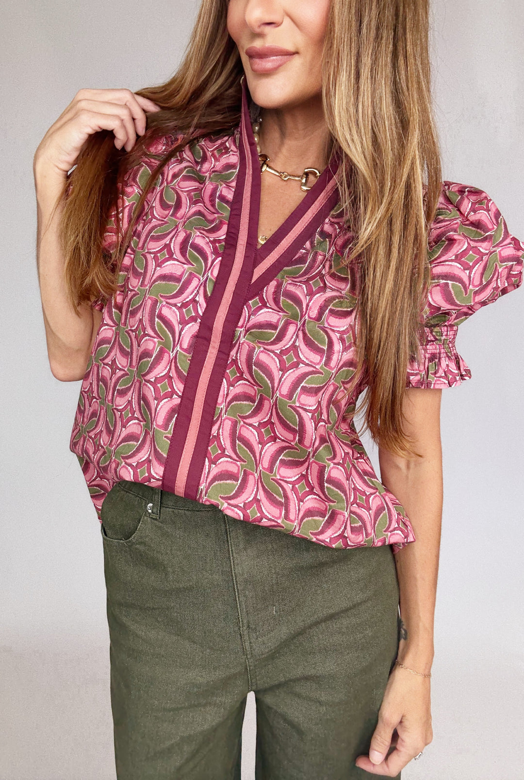 Juliette Merlot Top-Tops-Entro-Shop with Bloom West Boutique, Women's Fashion Boutique, Located in Houma, Louisiana