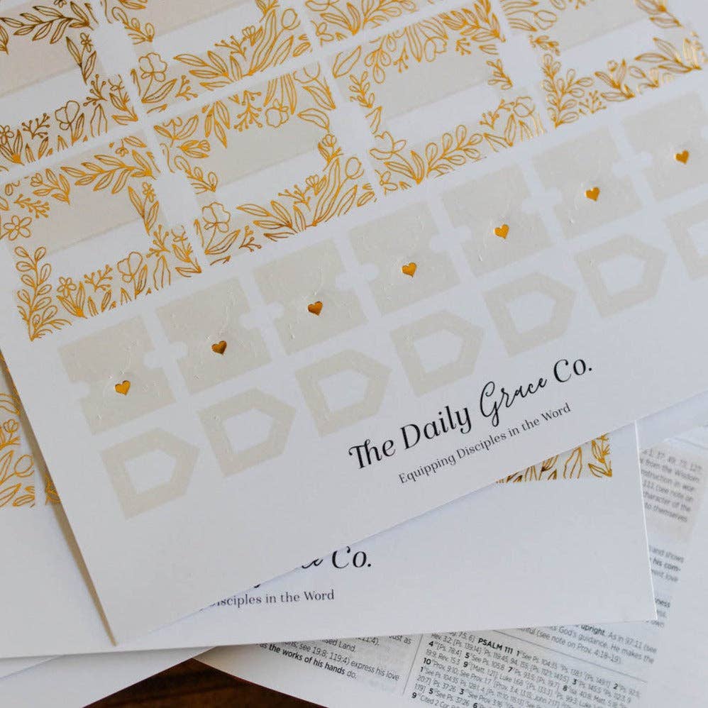 Gold Foil Bible Tabs - Cream-Bible Accessories-The Daily Grace Co-Shop with Bloom West Boutique, Women's Fashion Boutique, Located in Houma, Louisiana