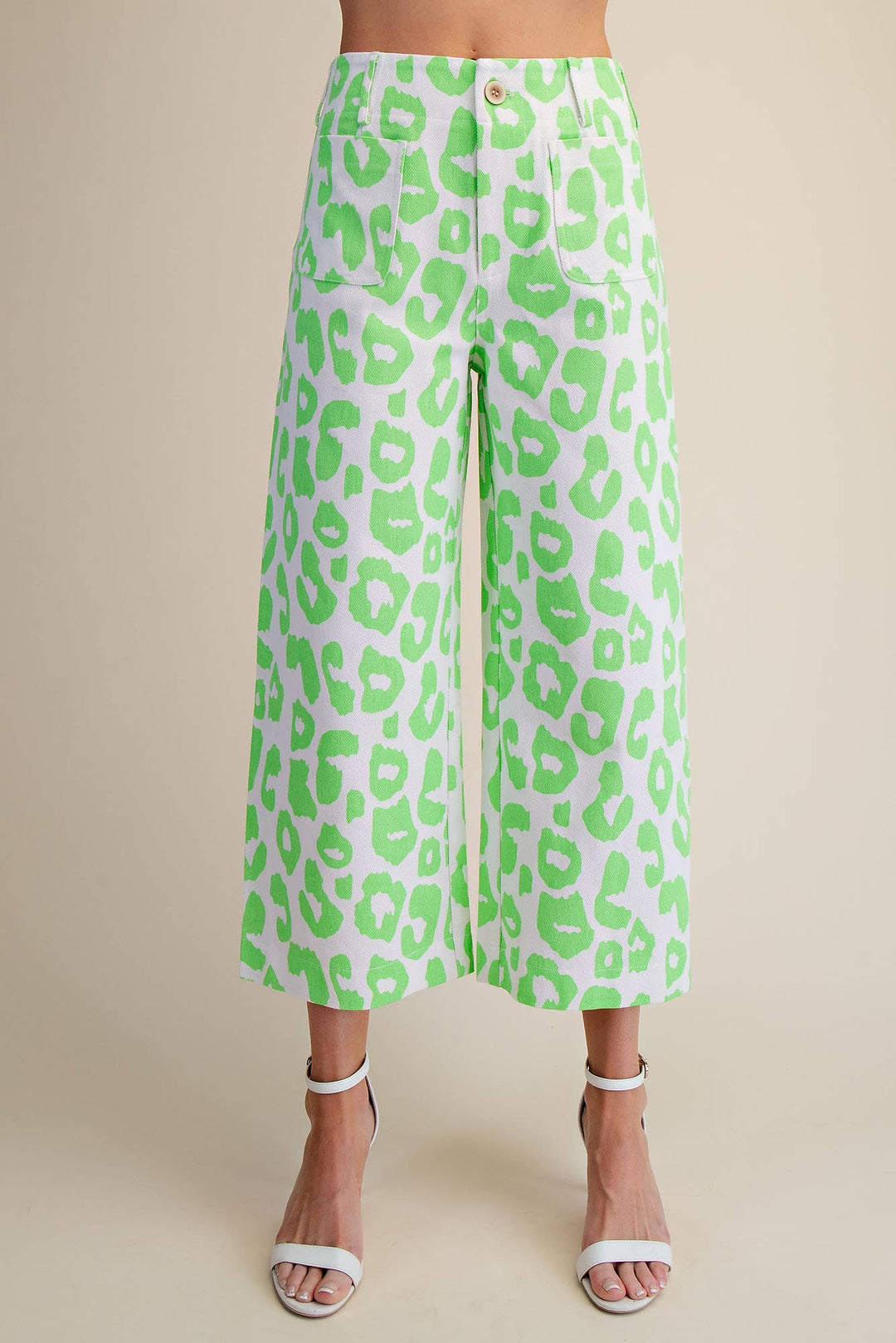 Colette Cropped Wide-Leg Neon Leopard Pants-Glam-Shop with Bloom West Boutique, Women&
