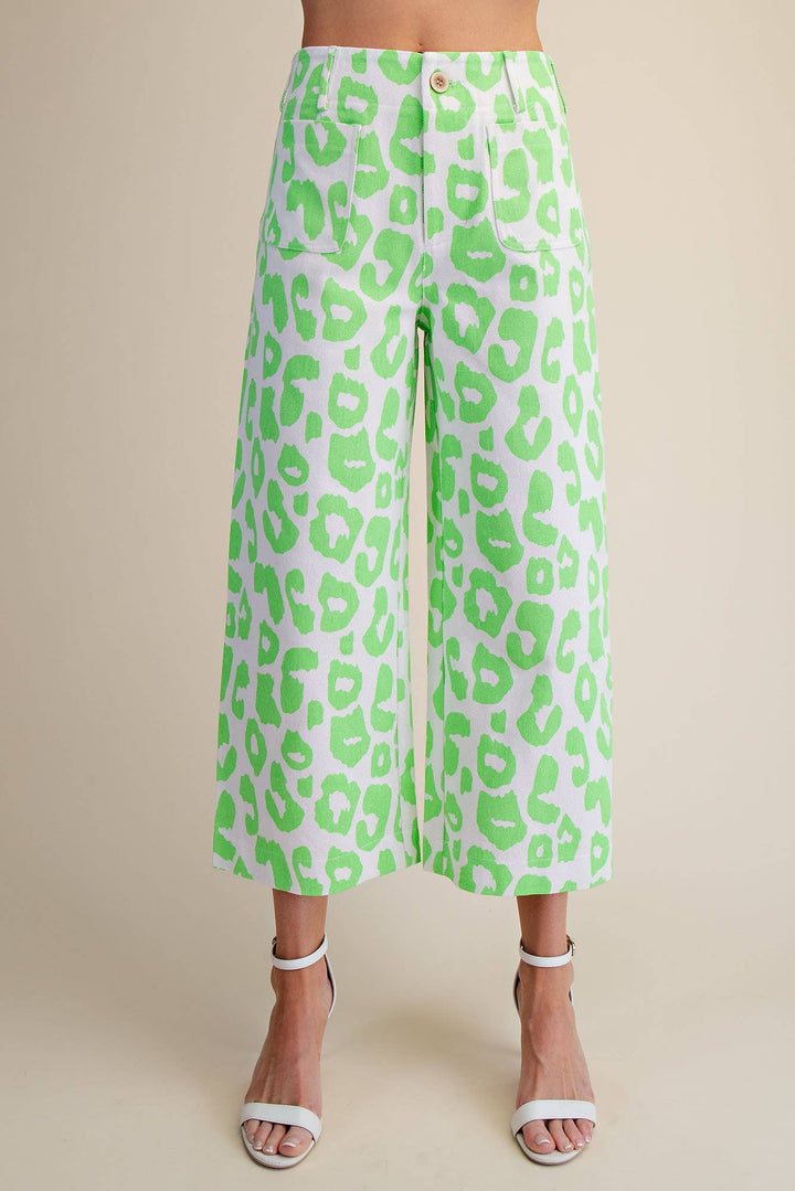 Colette Cropped Wide-Leg Neon Leopard Pants-Glam-Shop with Bloom West Boutique, Women&