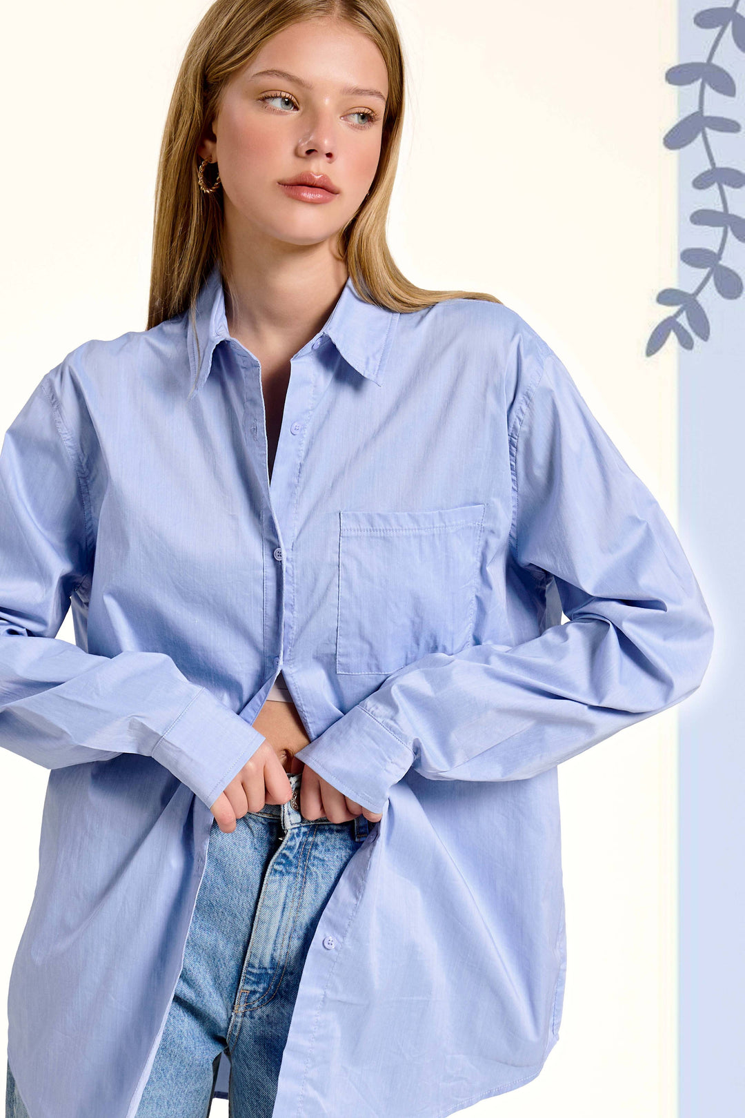 Classic Collared Button Down Poplin Shirt-Tops-La Miel-Shop with Bloom West Boutique, Women's Fashion Boutique, Located in Houma, Louisiana