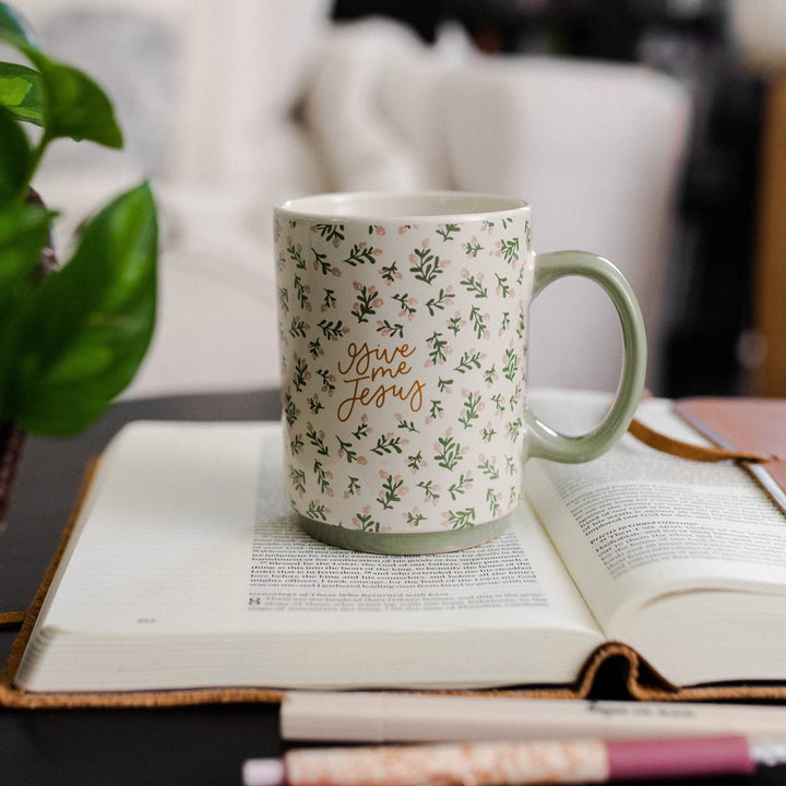 Give Me Jesus Floral Mug-The Daily Grace Co-Shop with Bloom West Boutique, Women's Fashion Boutique, Located in Houma, Louisiana