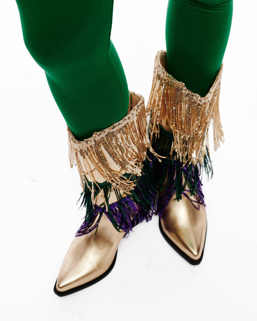 Mardi Gras sequin tassel boots-Boots-SongLily-Shop with Bloom West Boutique, Women's Fashion Boutique, Located in Houma, Louisiana