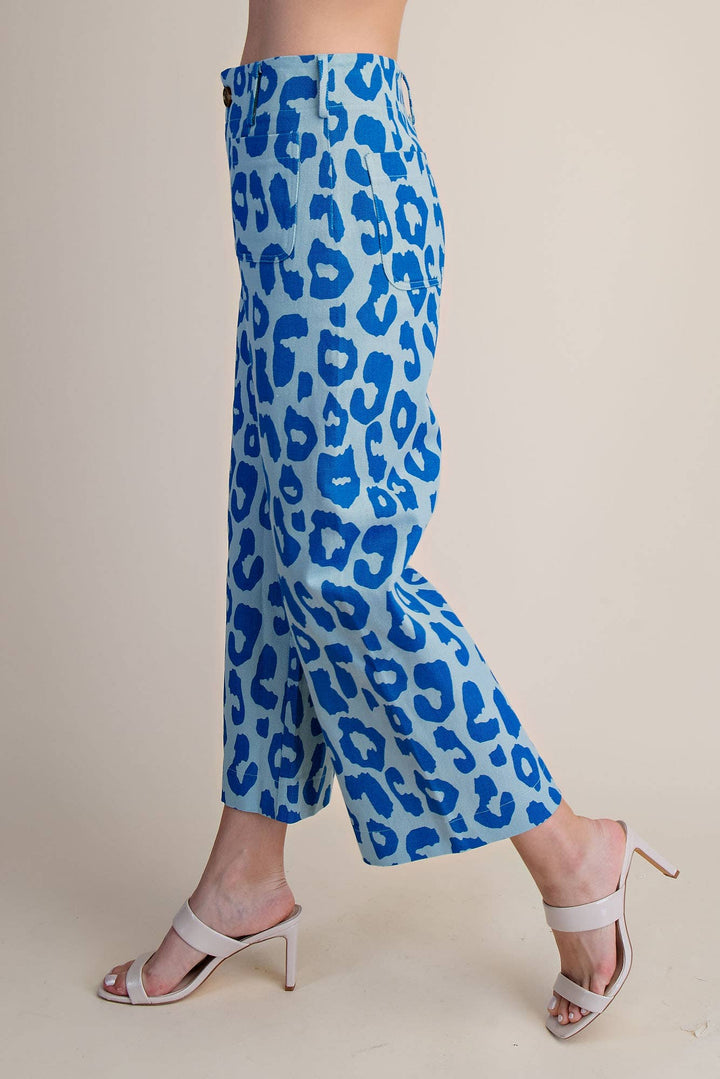 Colette Cropped Wide-Leg Neon Leopard Pants-Glam-Shop with Bloom West Boutique, Women&