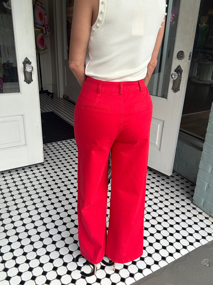 Rhodes Wide Leg Pants With Front Pockets-Pants-Entro-Shop with Bloom West Boutique, Women's Fashion Boutique, Located in Houma, Louisiana