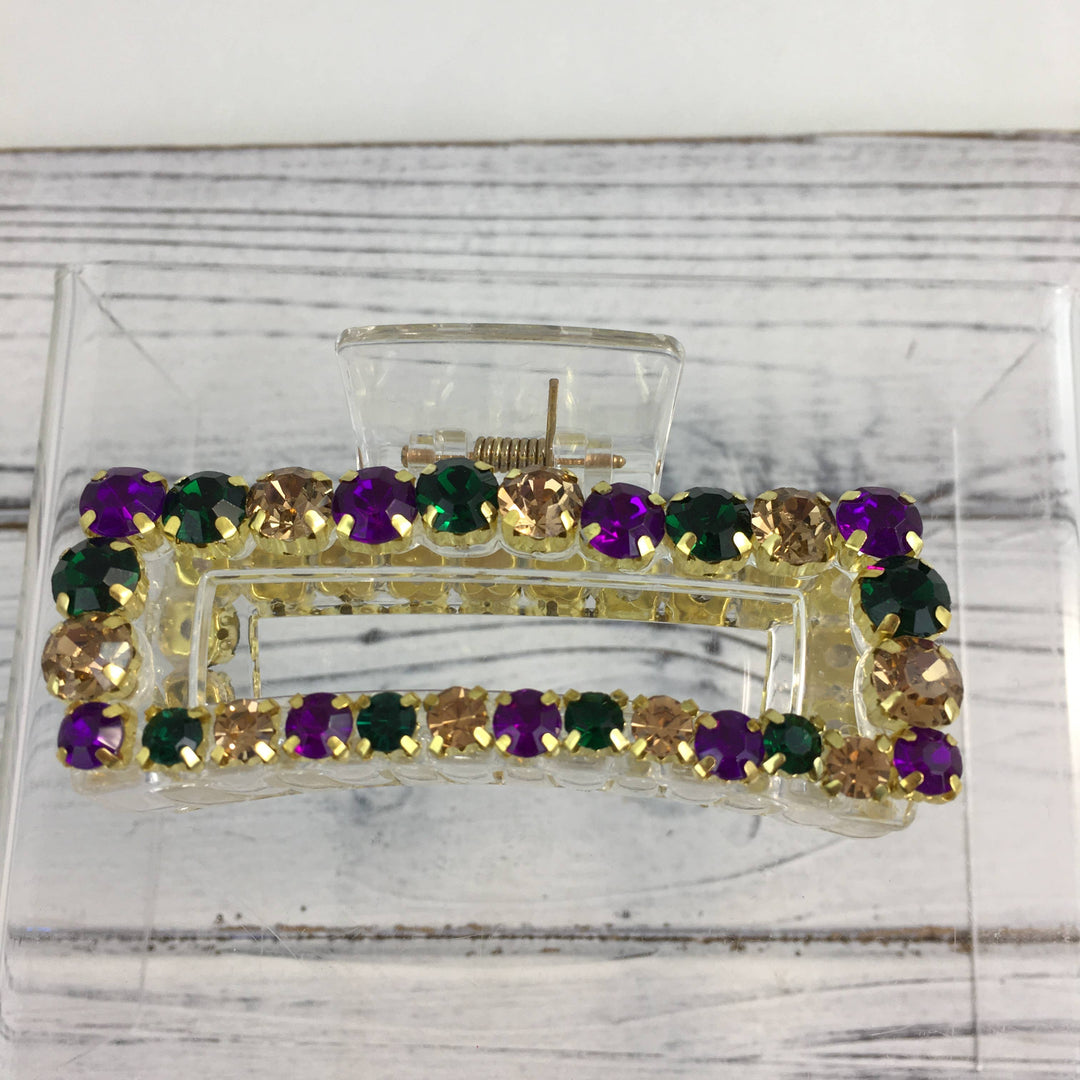 Mardi Gras stone claw clip -Hair Accessories-SongLily-Shop with Bloom West Boutique, Women's Fashion Boutique, Located in Houma, Louisiana