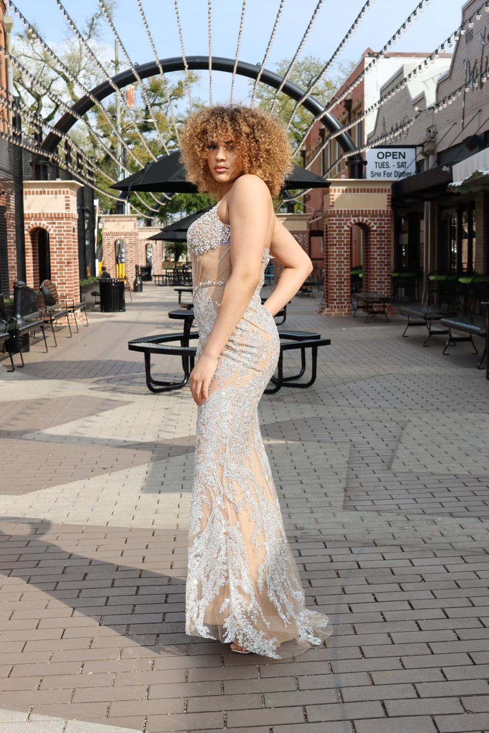 Alita Fully Embellished Crystal Nude Gown-Dresses-17 young dress-Shop with Bloom West Boutique, Women's Fashion Boutique, Located in Houma, Louisiana
