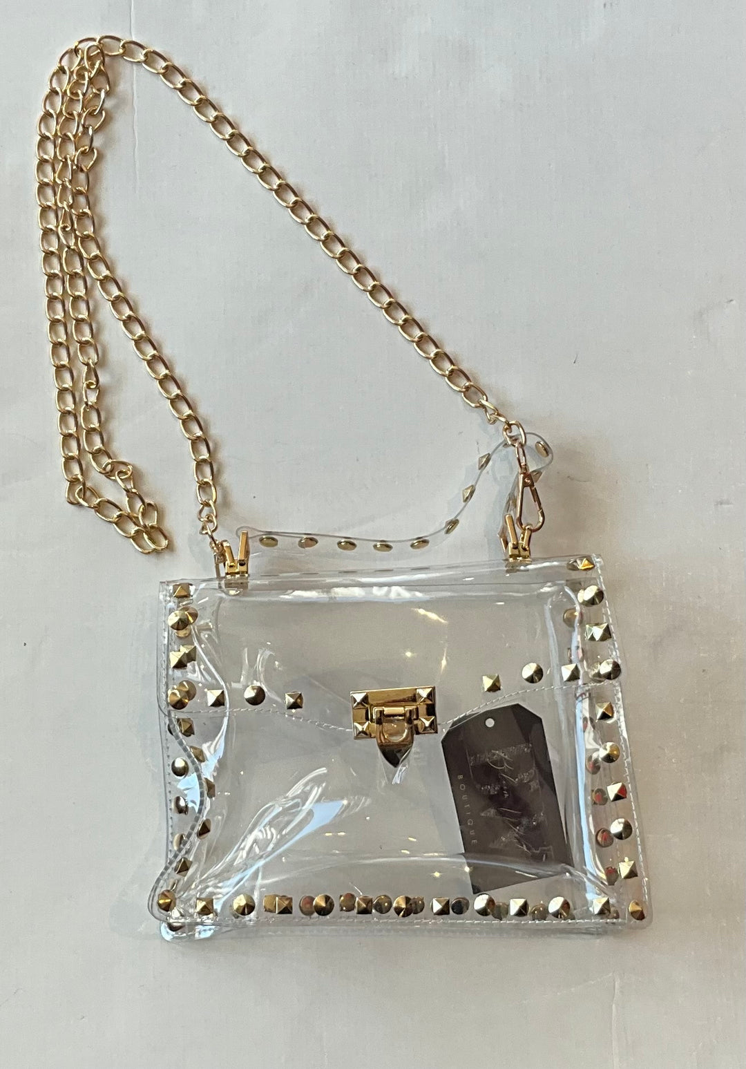 Clear Studded Purse-Handbags-Treasure Jewels-Shop with Bloom West Boutique, Women's Fashion Boutique, Located in Houma, Louisiana