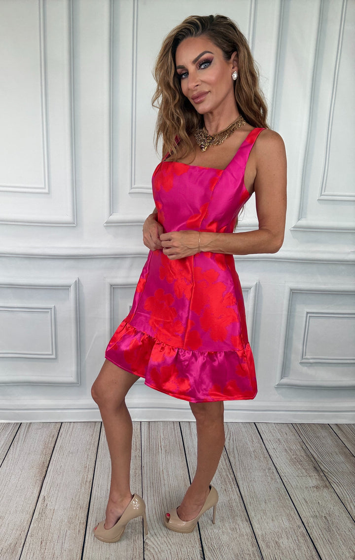 Valencia Flame Mini Dress-Mini Dresses-B.Right-Shop with Bloom West Boutique, Women&