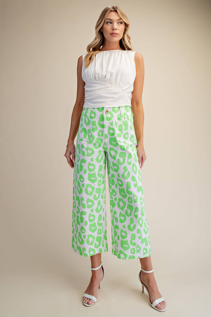 Colette Cropped Wide-Leg Neon Leopard Pants-Glam-Shop with Bloom West Boutique, Women&