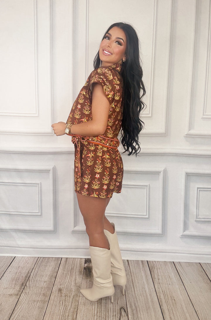 Burnt Petals Skort-Skorts-Entro-Shop with Bloom West Boutique, Women&