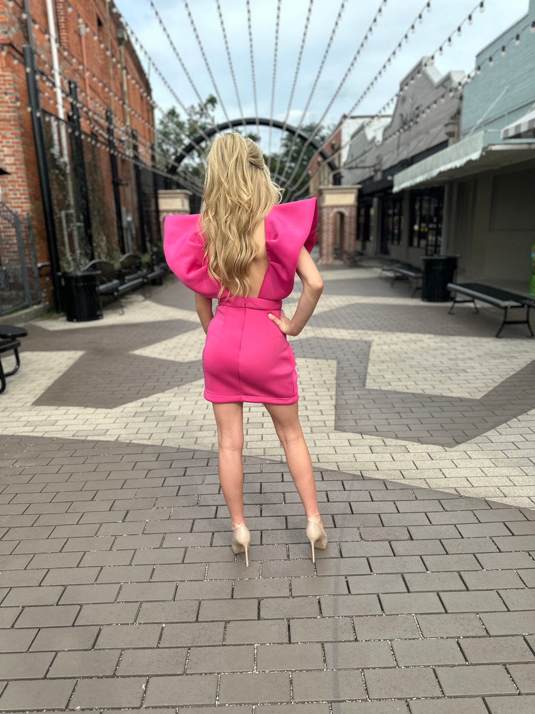 So Stunning Pink Statement Mini Dress-Mini Dresses-mable-Shop with Bloom West Boutique, Women's Fashion Boutique, Located in Houma, Louisiana