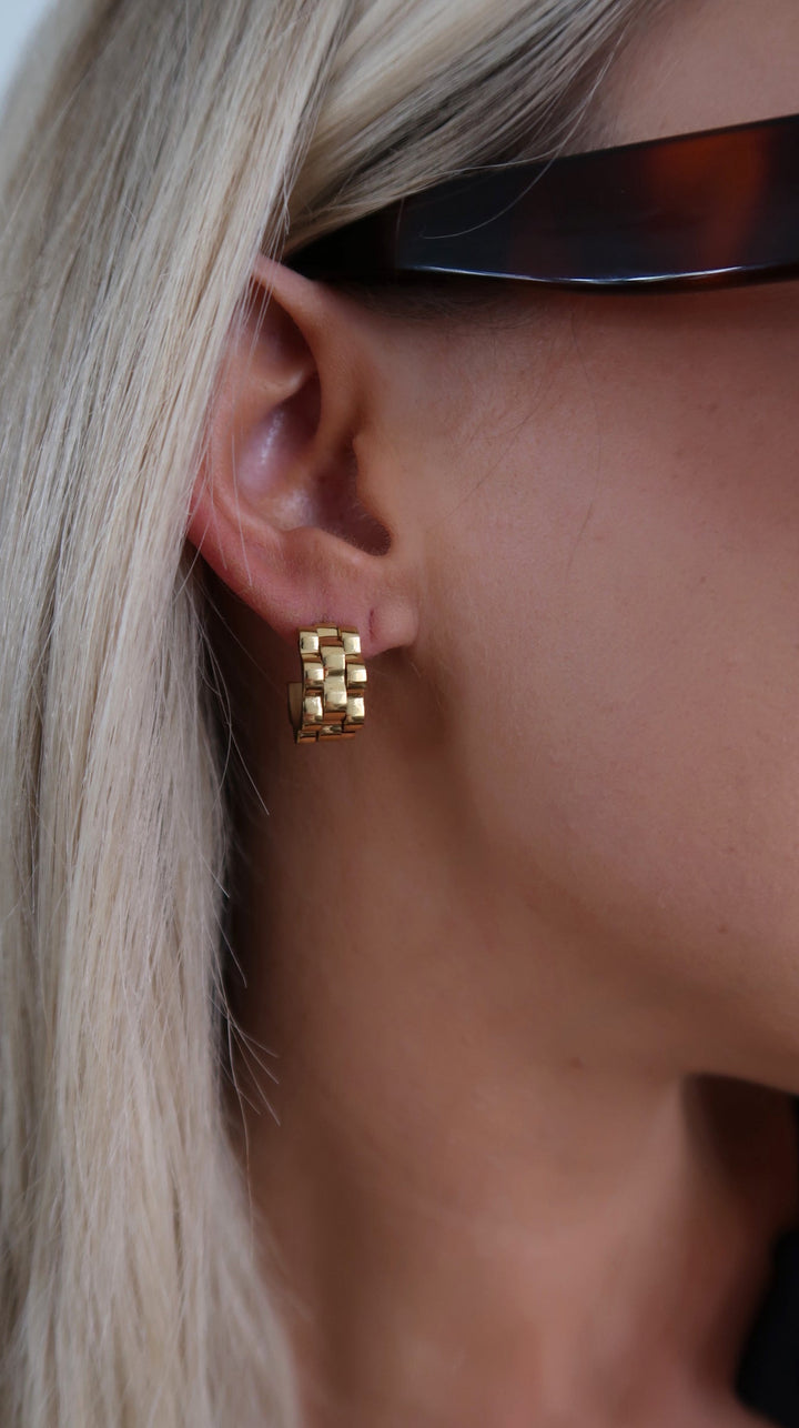 SMALL GOLD ROLLY HOOPS-Earring-Chansuttpearls-Shop with Bloom West Boutique, Women&