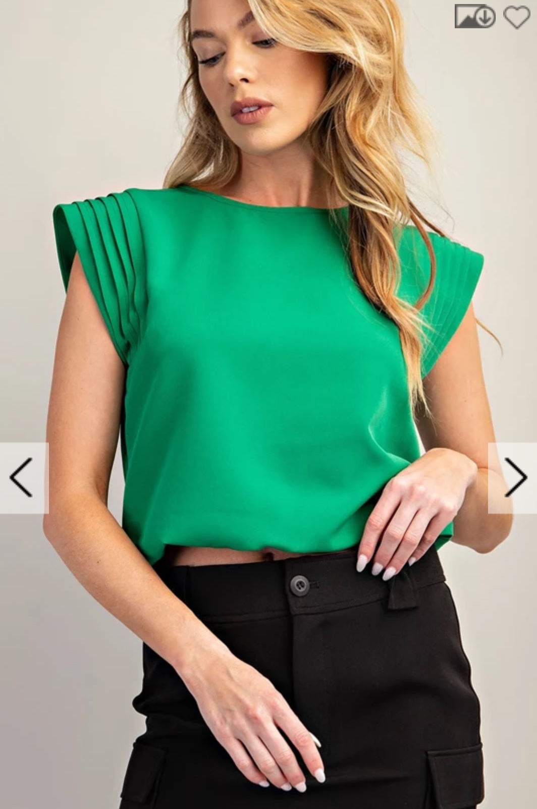 Arabella Round Neck Shoulder Pintuck Crop Top-Short Sleeves-Glam-Shop with Bloom West Boutique, Women's Fashion Boutique, Located in Houma, Louisiana