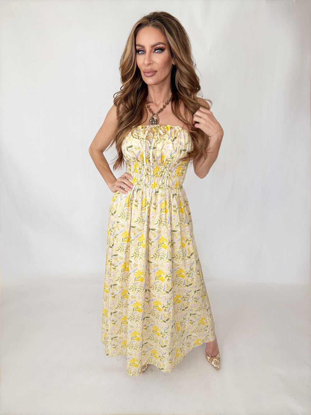Limoncello Luxe Dress-Maxi Dresses-In February-Shop with Bloom West Boutique, Women's Fashion Boutique, Located in Houma, Louisiana