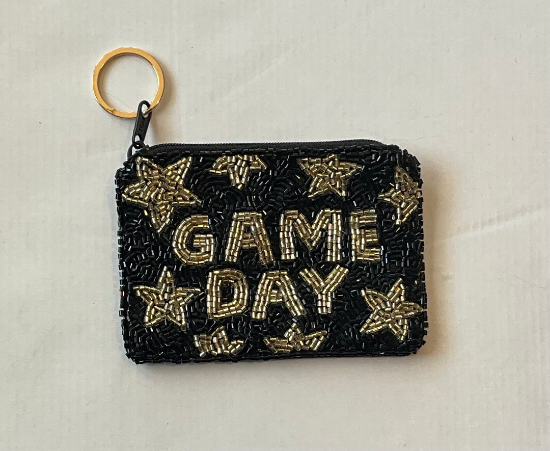 Gold/Black Game Day Keychain pouch-Keychains-Treasure Jewels-Shop with Bloom West Boutique, Women's Fashion Boutique, Located in Houma, Louisiana