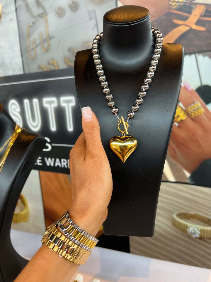 GLAM HEART NECKLACE-Necklace-Chansuttpearls-Shop with Bloom West Boutique, Women&