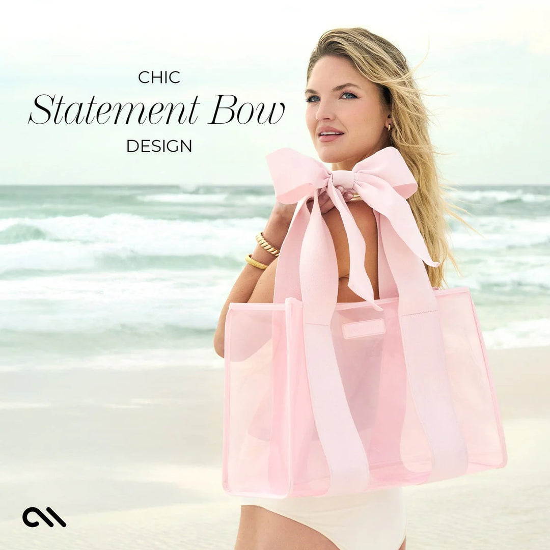 Ballet Pink Special Edition Bow Beach Tote With Phone Pouch-Accessories-Case Mate-Shop with Bloom West Boutique, Women's Fashion Boutique, Located in Houma, Louisiana