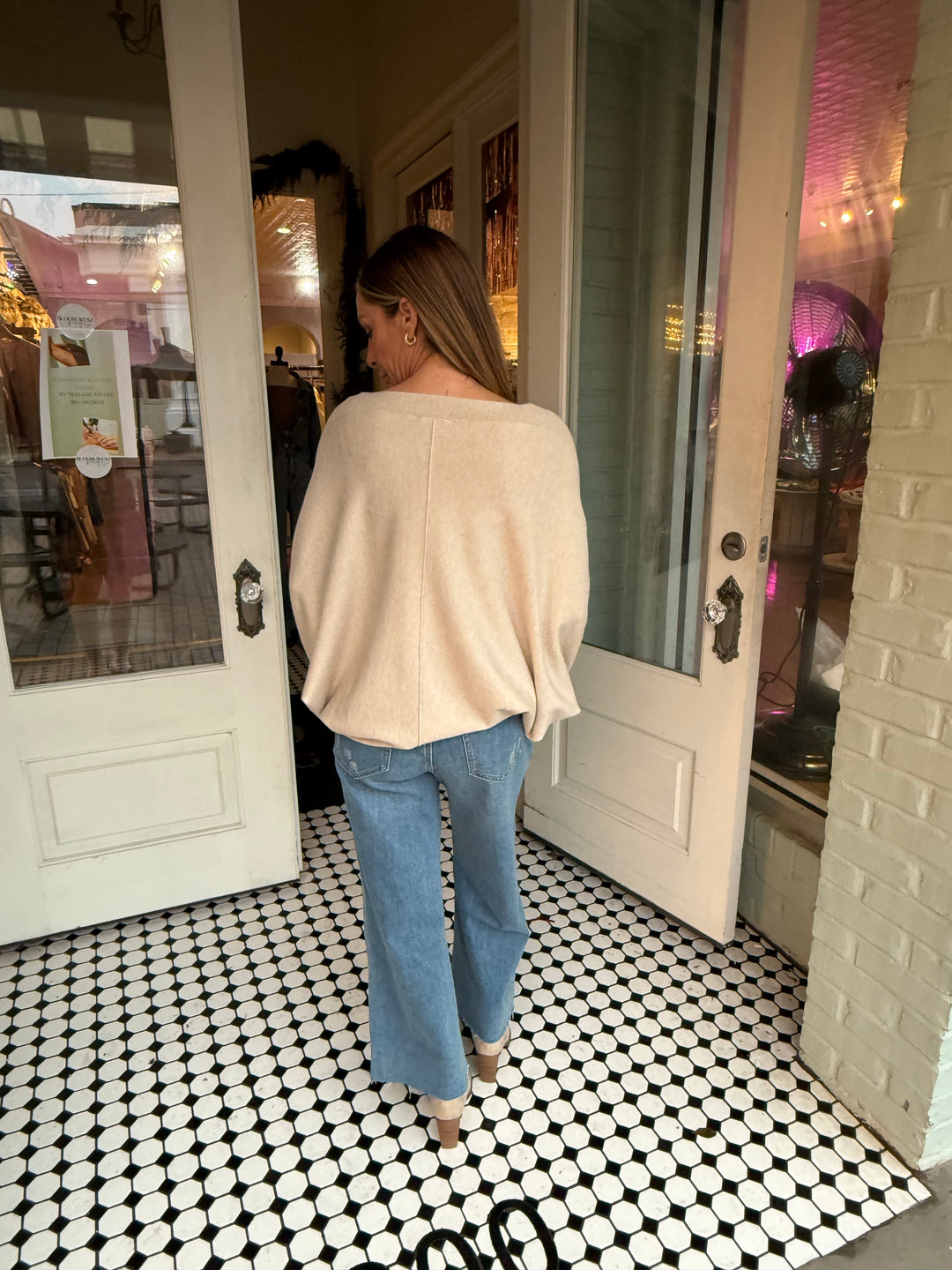 Ocean V-neck Dolman Fine Gauge Sweater-Sweaters-Allie Rose-Shop with Bloom West Boutique, Women's Fashion Boutique, Located in Houma, Louisiana