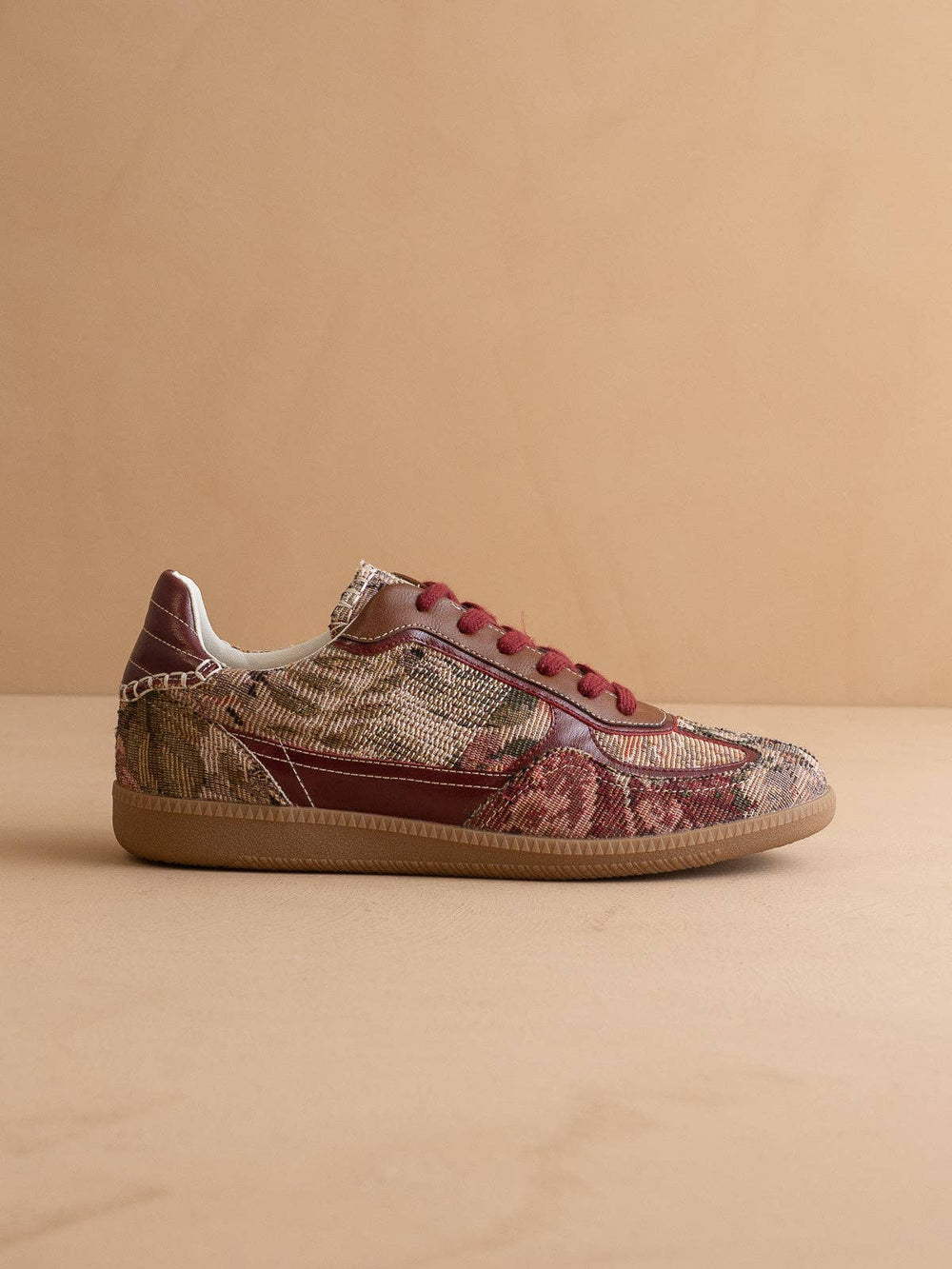 The Dalia | Mauve Tapestry Lace Up Sneaker Preorder-Boots-OASIS SOCIETY-Shop with Bloom West Boutique, Women's Fashion Boutique, Located in Houma, Louisiana