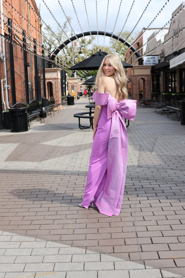 Dalphine Two Tone Off Shoulder Maxi Dress With Ribbon-Formal Gowns-symphony-Shop with Bloom West Boutique, Women's Fashion Boutique, Located in Houma, Louisiana