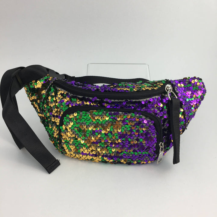 Mardi Gras Sequin Fanny Pack/ Belt Bag-Handbags-SongLily-Shop with Bloom West Boutique, Women's Fashion Boutique, Located in Houma, Louisiana