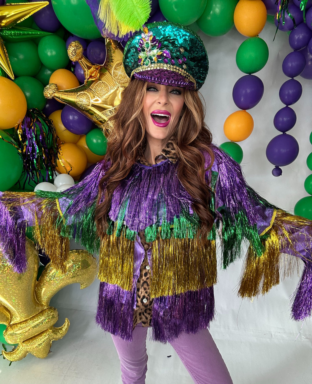 Mardi Gras tinsel jacket-SongLily-Shop with Bloom West Boutique, Women's Fashion Boutique, Located in Houma, Louisiana
