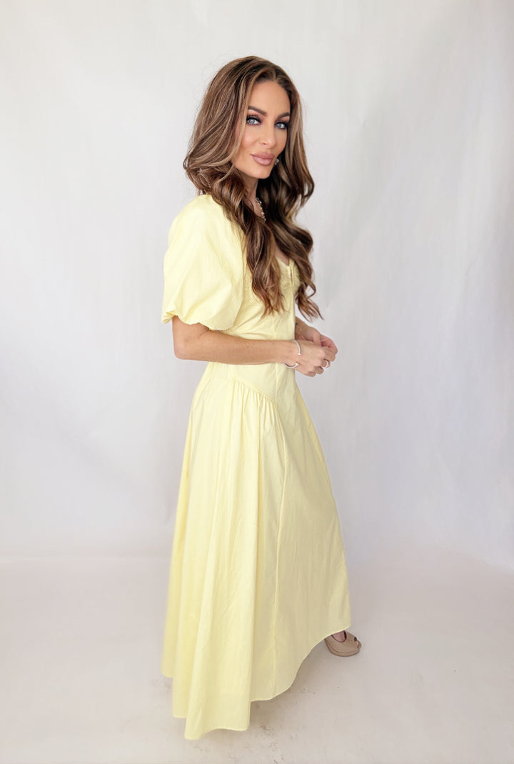 Daffodil Drift Maxi Dress-Dress-skies are blue-Shop with Bloom West Boutique, Women's Fashion Boutique, Located in Houma, Louisiana