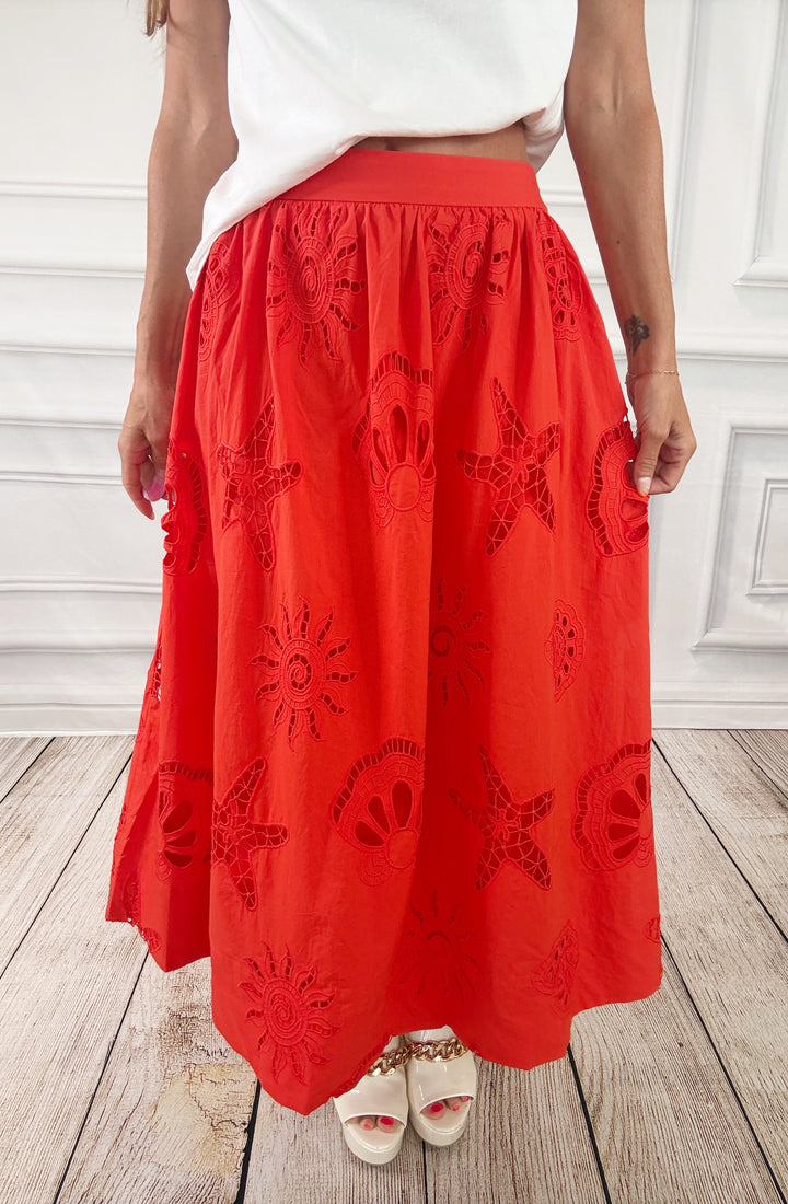 Sea Salt &amp; Champagne Midi Skirt-Midi skirt-skies are blue-Shop with Bloom West Boutique, Women&