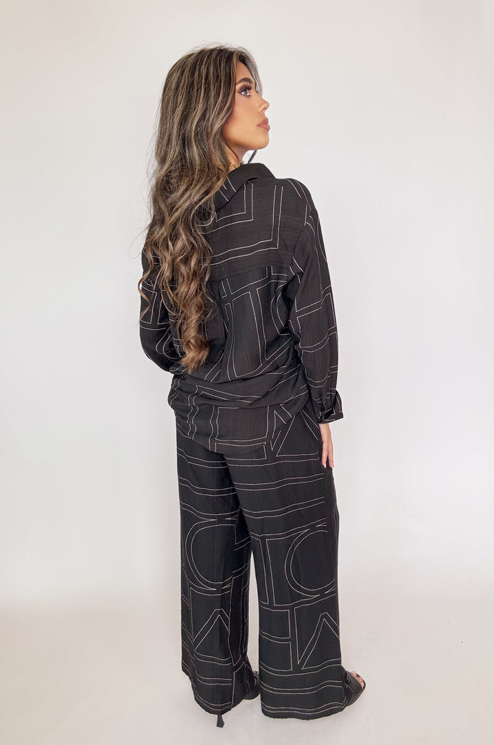 The Monroe Button-Up Top Black-Tops-Entro-Shop with Bloom West Boutique, Women's Fashion Boutique, Located in Houma, Louisiana