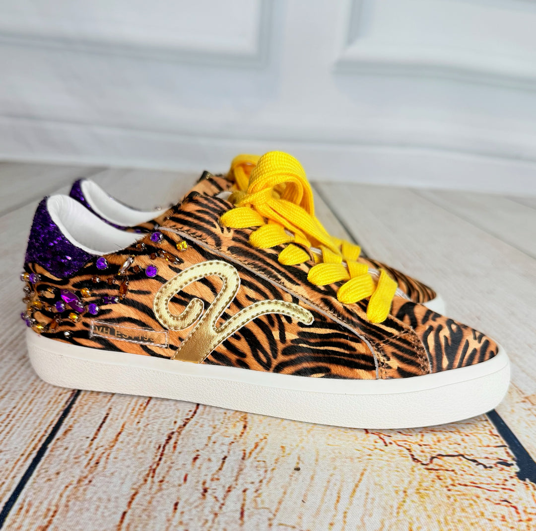 Tailgate Tiger Bloom West+Vintage Havana Game Day Sneakers PREORDER-SNEAKERS-Bloom West/Vintage Havana-Shop with Bloom West Boutique, Women&