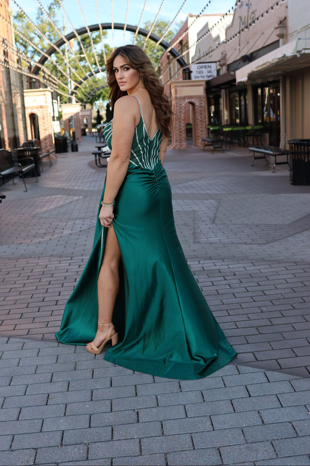 Verity Embellished Satin Gown-Dresses-17 young dress-Shop with Bloom West Boutique, Women's Fashion Boutique, Located in Houma, Louisiana
