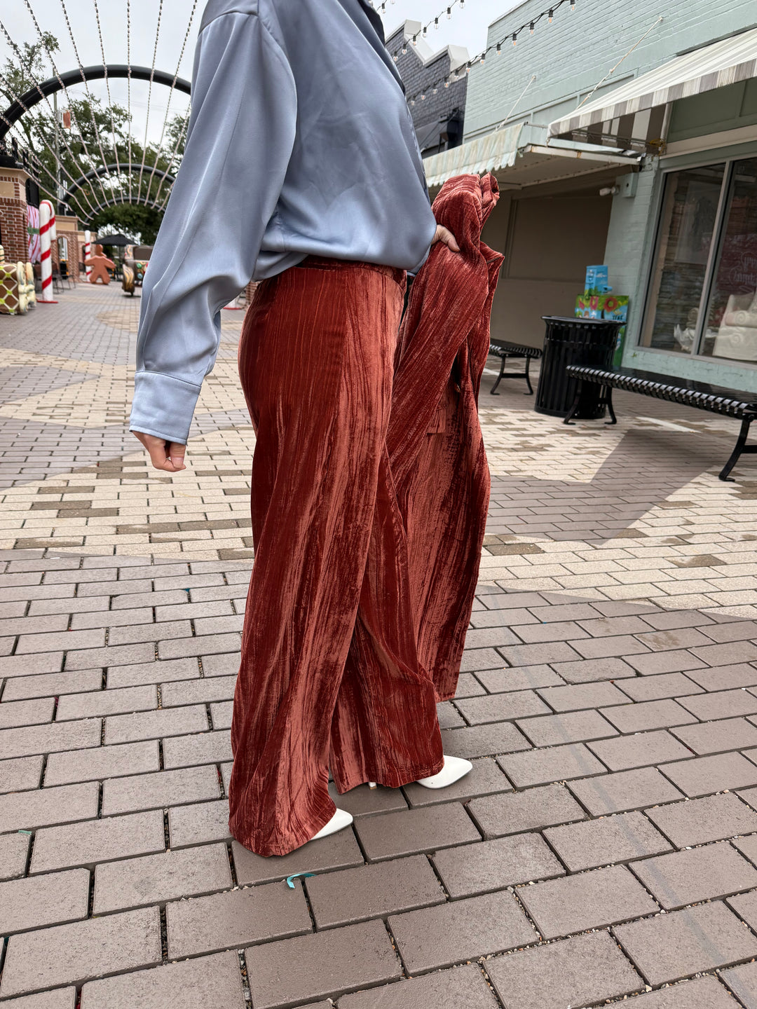 Esme Vintage Semi Flared Velvet Pants-Pants-fore collection-Shop with Bloom West Boutique, Women's Fashion Boutique, Located in Houma, Louisiana